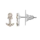 Lc Lauren Conrad Simulated Crystal Anchor Nickel Free Stud Earrings, Women's, Silver