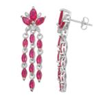 Sterling Silver Lab-created Ruby Chandelier Earrings, Women's, Red