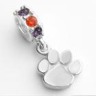 Dayna U Clemson Tigers Sterling Silver Crystal Logo Charm, Women's, Multicolor