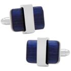 Navy Blue Cat's Eye Cuff Links, Men's