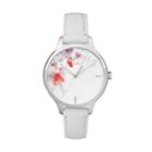 Timex Women's Style Elevated Crystal Floral Leather Watch - Tw2r66800jt, Size: Medium, White