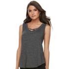 Women's Jennifer Lopez Strappy V-neck Tank, Size: Xl, Dark Grey