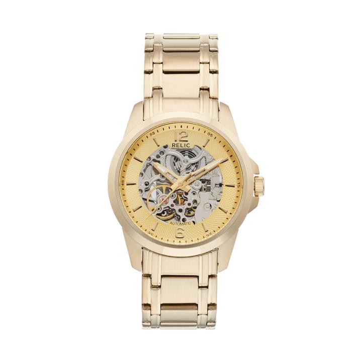 Relic Men's Cameron Stainless Steel Automatic Skeleton Watch - Zr12567, Size: Large, Yellow