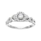 Simply Vera Vera Wang 14k White Gold 3/8 Carat T.w. Diamond Halo Engagement Ring, Women's, Size: 7
