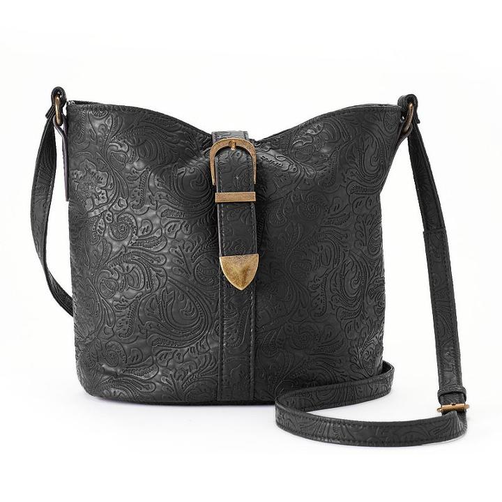 Mudd&reg; Paisley Embossed Hobo, Women's, Black