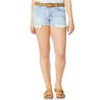 Juniors' Wallflower Distressed High-waisted Jean Shorts, Teens, Size: 0, Beige Over