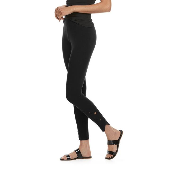 Utopia Basket Weave Leggings, Women's, Size: Large, Black