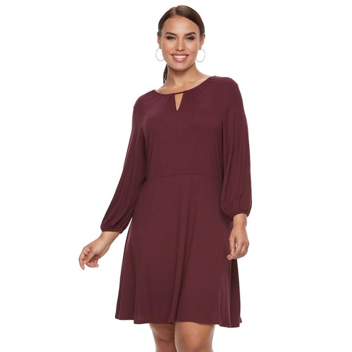 Plus Size Women's Apt. 9&reg; Shirred Fit & Flare Dress, Size: 2xl, Red