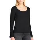 Women's Chaps Stretch Jersey Scoopneck Top, Size: Xxl, Black