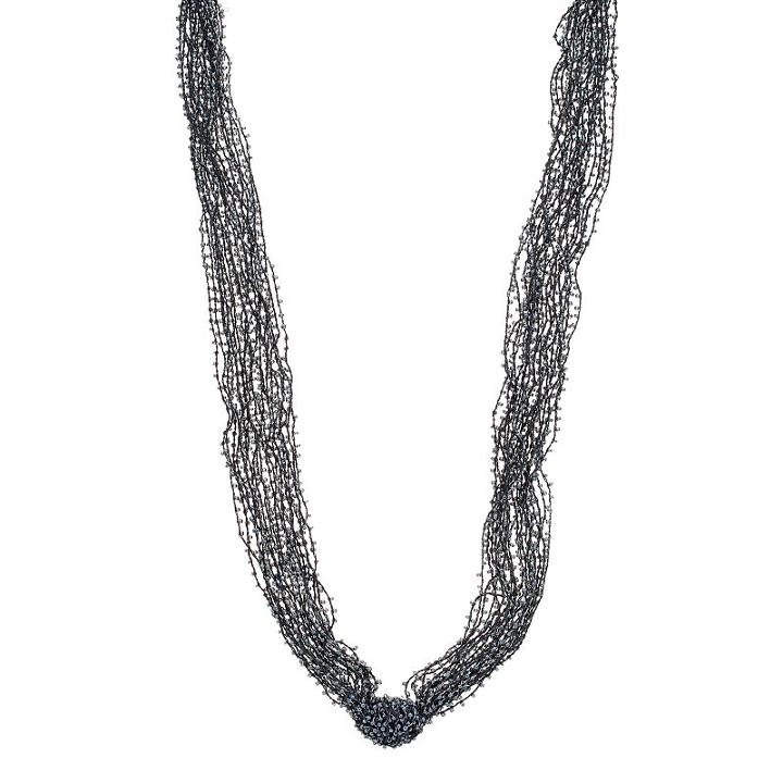 Simply Vera Vera Wang Black Seed Bead Long Knotted Necklace, Women's