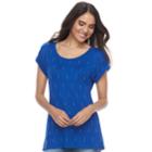 Women's Apt. 9&reg; Scoopneck Tee, Size: Small, Blue