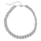Simulated Crystal 2-row Choker Necklace, Women's, Silver