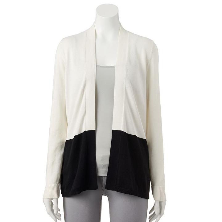 Women's Croft & Barrow&reg; Essential Open-front Cardigan, Size: Small, White