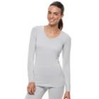 Women's Jockey Softwear Lace Long Sleeve Top, Size: Large, Dark Grey