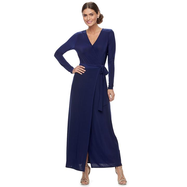 Women's Jennifer Lopez Print Faux-wrap Dress, Size: Xs, Purple