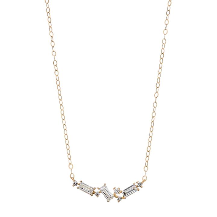 Gold 'n' Ice 10k Gold Crystal Drop Necklace, Women's, Size: 18, White