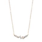 Gold 'n' Ice 10k Gold Crystal Drop Necklace, Women's, Size: 18, White