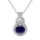 Lab-created Blue & White Sapphire Sterling Silver Twist Pendant Necklace, Women's, Size: 18