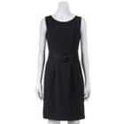 Women's Dana Buchman Belted Sheath Dress, Size: 10, Black