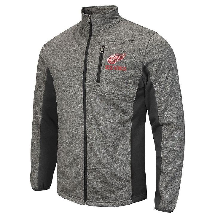Men's Detroit Red Wings Space-dye Full-zip Fleece Jacket, Size: Xxl, Grey