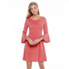 Women's Apt. 9&reg; Bell Sleeve Fit & Flare Dress, Size: Xl, Med Orange