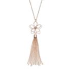 Mudd&reg; Tassel Wire Flower Long Pendant Necklace, Women's, Pink Other