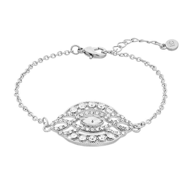 Lc Lauren Conrad Simulated Crystal Medallion Bracelet, Women's, Silver