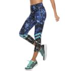 Women's Fila Sport&reg; Printed High-waisted Capri Leggings, Size: Xl, Blue