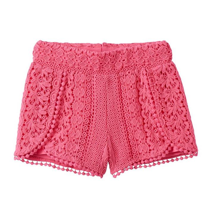 Girls 4-6x Design 365 Crochet Shorts, Girl's, Size: 5, Pink Other