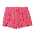 Girls 4-6x Design 365 Crochet Shorts, Girl's, Size: 5, Pink Other