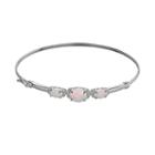 Lab-created Opal And Lab-created White Sapphire Sterling Silver Bangle Bracelet, Women's