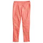 Girls 4-10 Jumping Beans&reg; Foiled Hearts Moto Leggings, Size: 6x, Lt Orange