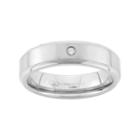 Diamond Accent Stainless Steel Wedding Band - Men, Size: 10, Grey