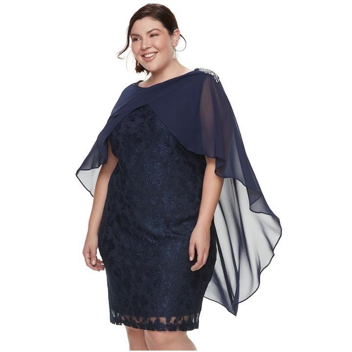 Plus Size Chaya Embellished Sheath Dress, Women's, Size: 22 W, Blue (navy)