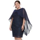 Plus Size Chaya Embellished Sheath Dress, Women's, Size: 22 W, Blue (navy)