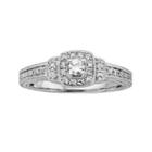 Round-cut Diamond Engagement Ring In 10k White Gold (1/4 Ct. T.w.), Women's, Size: 6