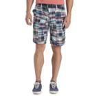 Men's Izod Madras Patchwork Shorts, Size: 36, Dark Blue