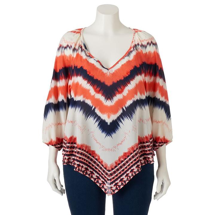 Juniors' Plus Size Heartsoul Scarf Tunic Top, Girl's, Size: 2xl, Med Orange