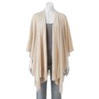Sonoma Goods For Life&trade; Metallic Stripe Fringed Ruana, Natural
