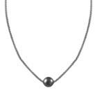 Sterling Silver Tahitian Cultured Pearl Necklace, Women's, Black