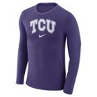 Men's Nike Tcu Horned Frogs Marled Long-sleeve Dri-fit Tee, Size: Xxl, Purple