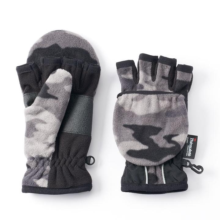 Boys 4-20 Tek Gear Warmtek Convertible Flip-top Mittens, Size: 4-7, Oxford