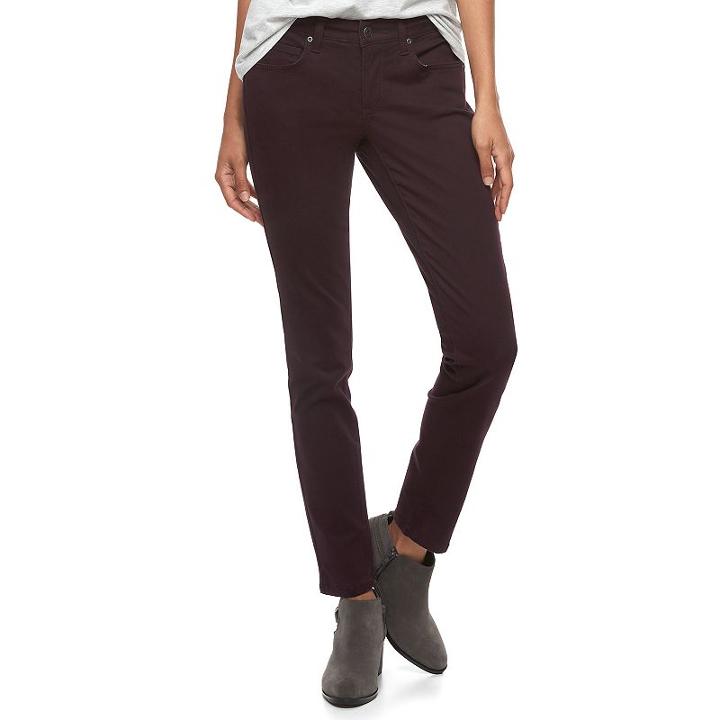 Women's Sonoma Goods For Life&trade; Sateen Skinny Pants, Size: 18 T/l, Drk Purple