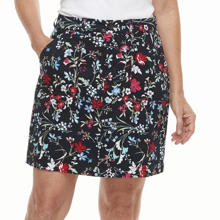 Women's Croft & Barrow&reg; Twill Skort, Size: 12, Dark Blue