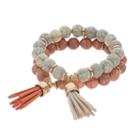 C.o. & Co. Beaded Tassel Stretch Bracelet Set, Adult Unisex, Multicolor