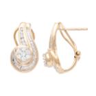 10k Gold 1/2 Carat T.w. Diamond Swirling Drop Earrings, Women's, White