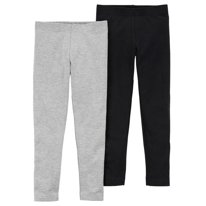 Girls 4-8 Carter's 2-pk. Leggings, Size: 6-6x, Gray Black