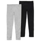 Girls 4-8 Carter's 2-pk. Leggings, Size: 6-6x, Gray Black
