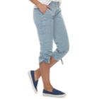 Women's Sonoma Goods For Life&trade; Ultra Comfortwaist Ruched Utility Capris, Size: 10, Light Blue