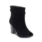 Olivia Miller Glendale Women's Slouchy Peep Toe Ankle Boots, Size: 6, Black